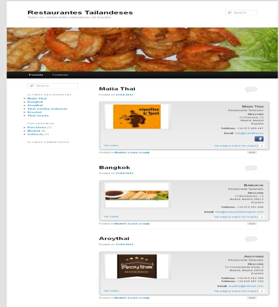Todos los restaurante talandese de españa