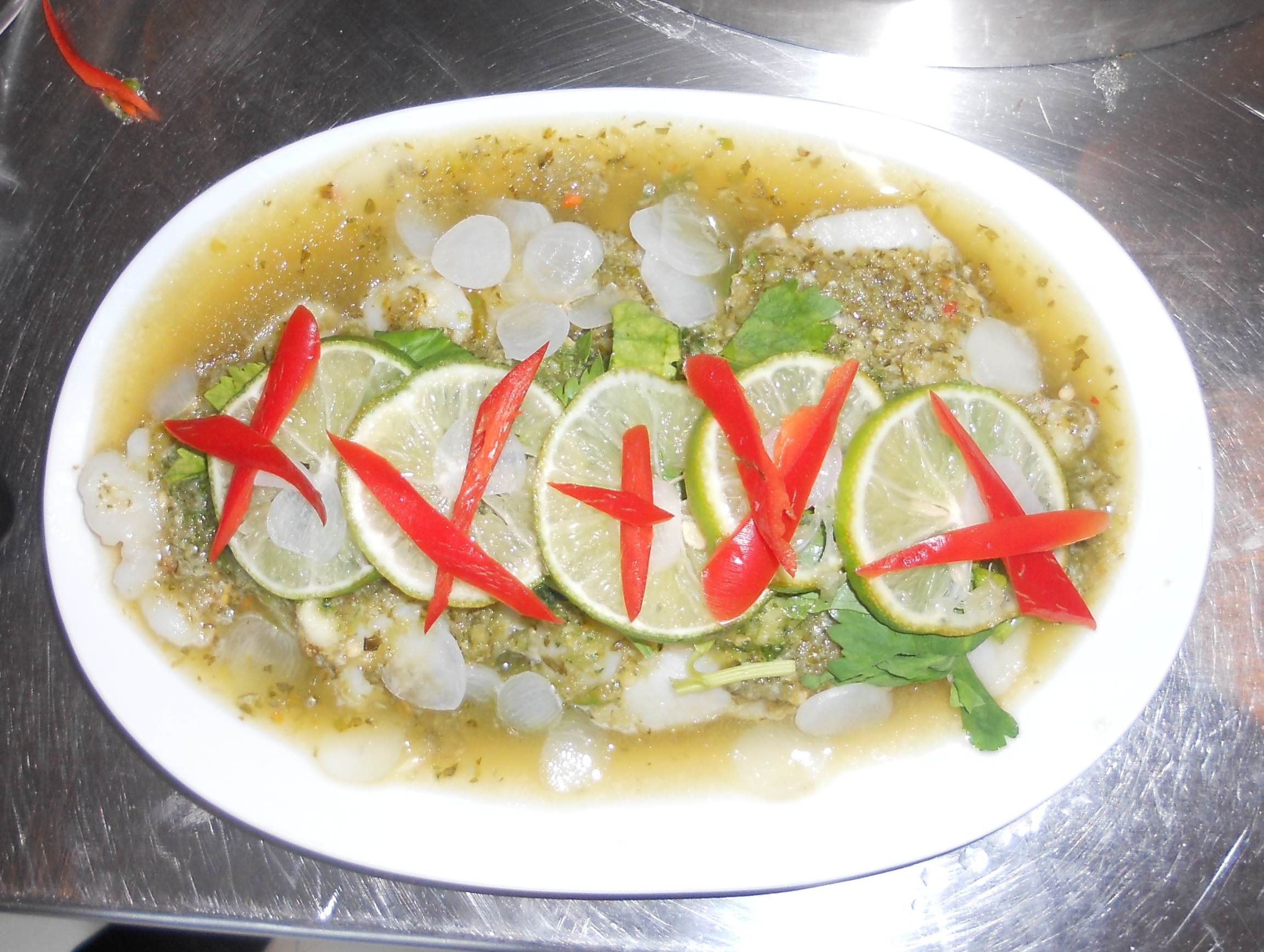 Pescado al vapor